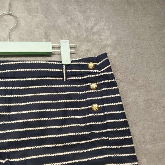 🍑CYNTHIA ROWLEY Women Casual Walking Shorts Striped Cotton Size 8(W34) - Picture 5 of 12